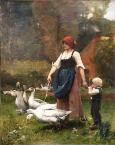 Qui a peint cette scène de campagne avec un petit garçon ?