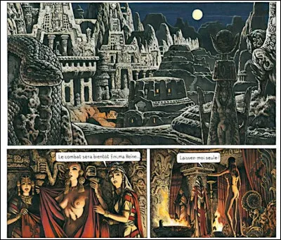 [... ?...] est une reine dont le peuple souffre de sa cruauté. Elle va vivre un parcours initiatique à la recherche de sa spiritualité et de sa personne. Retrouvez le nom de l'héroïne, titre de cette bd !