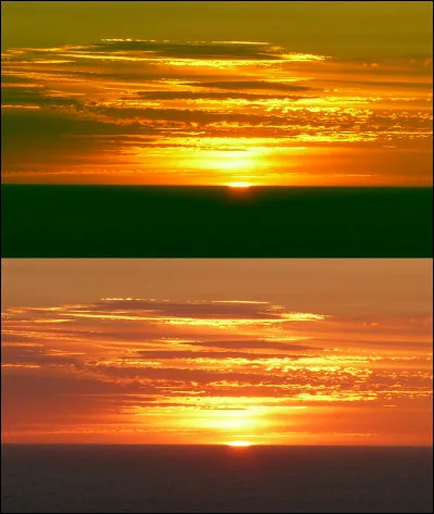 L'image du haut est en négatif par rapport à l'image du bas.