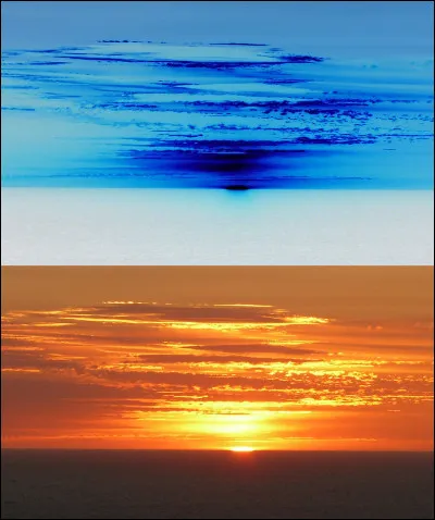 L'image du haut est en négatif par rapport à l'image du bas.