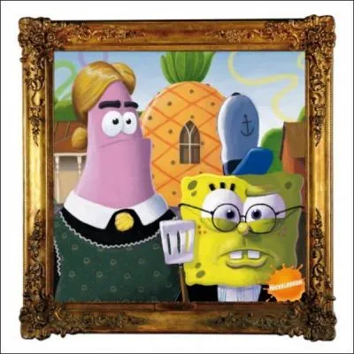 Quel personnages se sont gliss�s dans ce tableau de Grant Wood ?