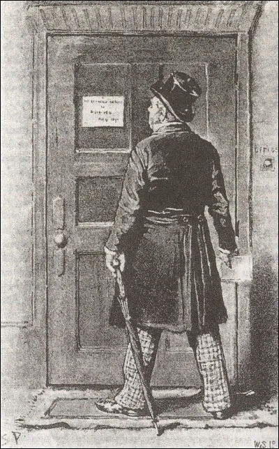 Au bout de 8 semaines de ce travail il découvre une inscription sur la porte de son bureau. Que dit-elle ?