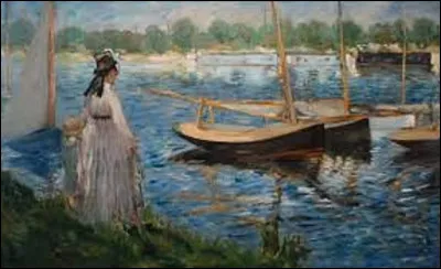 Quel membre de la famille Manet a peint en 1874 ce tableau intitulé ''Les Rives de la Seine à Argenteuil'' ?
