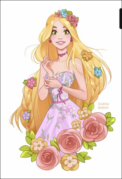 Quelle est cette princesse accompagnée de fleurs de toutes les couleurs ?