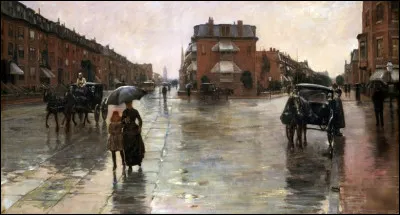 Quel impressionniste américain a peint "Jour de pluie à Boston" ?