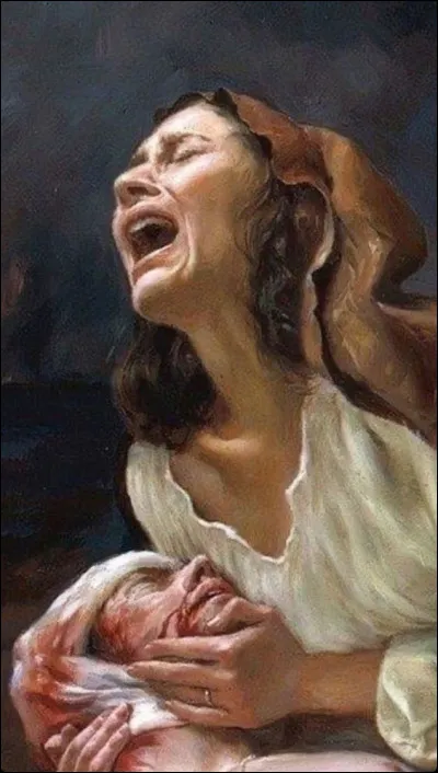 Cri de douleur de cette femme pour la mort de son fils crucifié pour avoir proner l'amour de son prochain. Qui sont-t-ils ?