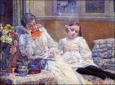 Quel pointilliste et néo-impressionniste a représenté sa femme et sa fille dans cette toile intitulée ''Maria et sa fille Elisabeth'' ?