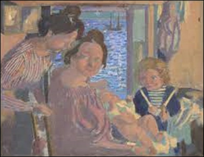 Quel nabi est l'auteur de ce tableau nommé ''La Famille de l'artiste au Pouldu'' en 1899, où on peut apercevoir sa femme, avec un nourrisson dans les bras, et un de ses fils ?