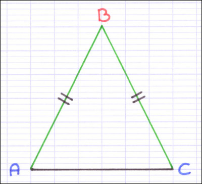 Si un triangle a deux côtés égaux, (de même longueur), on dit qu'il est...