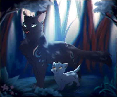 Deux jours plus tard, alors que comme les jours précédents, tu te rends à la pouponnière pour tenir compagnie à Rafale de Grêle, un chaton blanc trottine vers toi. Tu reconnais Petit Cerf, qui vient d'ouvrir les yeux ! Le petit te supplie de l'emmener visiter le camp. Comment réagis-tu ?