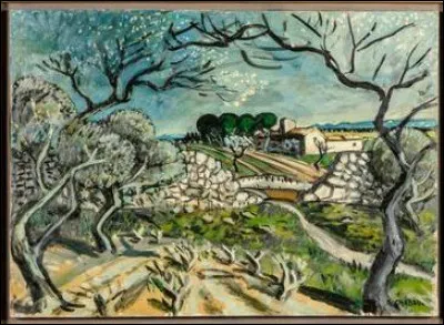 Qui a peint "Les amandiers en fleurs au Mas Martin" ?