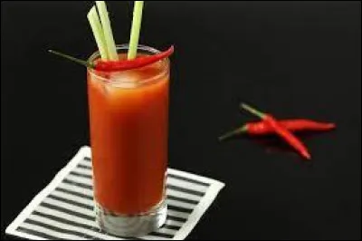Quel est le nom de ce cocktail rouge &agrave; base de vodka, jus de tomate, jus de citron et piment ?