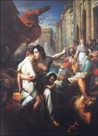 Quel néo-classique a réalisé cette toile intitulée ''Monseigneur de Belsunce pendant la peste de Marseille'', en 1834 ?