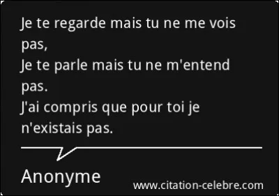 Sans même me dire bonsoir - Donnez-moi un peu d'espoir ce soir !