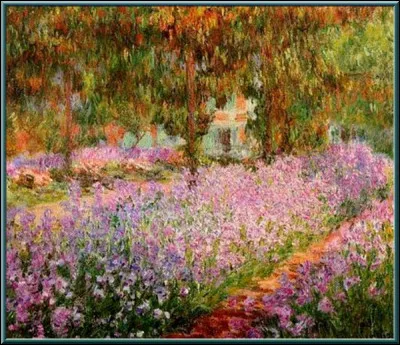 Quel peintre a célébré ce superbe tapis d'iris dans son jardin ?