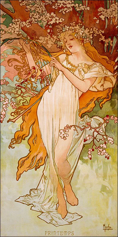 Mucha nous montre son printemps. Quel est le prénom de ce peintre ?