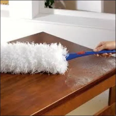 Que faut-il ajouter à "pou" pour obtenir le nom de la fine de couche de particules qui s'enlève à l'aide d'un plumeau ?