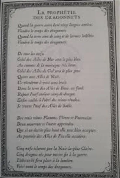 Qui a créé la Prophétie des Dragonnets ?