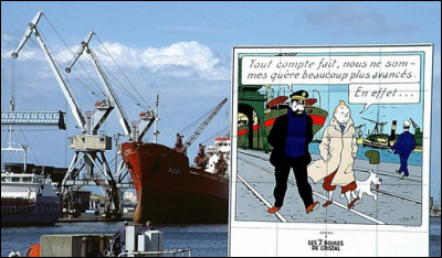 Dans un album, Hergé a situé l'action sur un port de l'Atlantique. Lequel ?