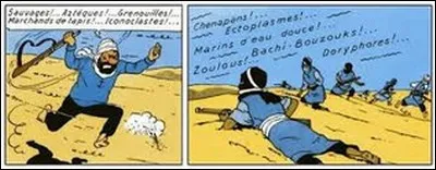 La vignette de droite a la particularité de faire apparaître dans la même case, quatre instantanés de la fuite d'un Berbère. De quel album est cet extrait ?