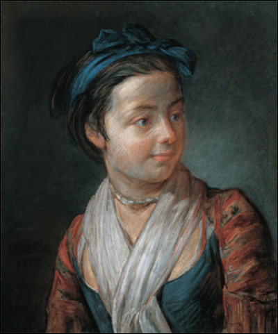 Quel peintre français du XVIIIe a réalisé "Portrait de jeune fille" ?