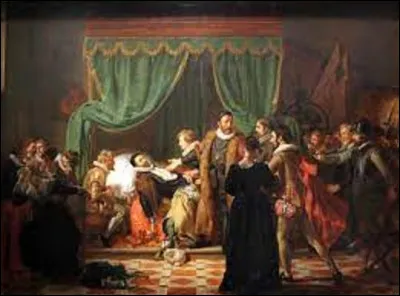 ''Guillaume Ier d'Orange sur son lit de mort'' est une peinture historique réalisée par un artiste néerlandais en 1818. Quel peintre a dépeint cette scène ?