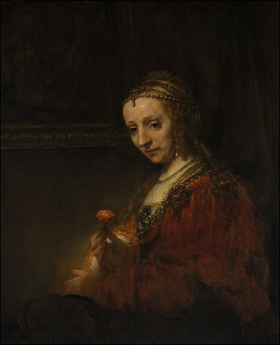 Quel peintre hollandais du XVIIe a peint "Femme avec une rose" ?