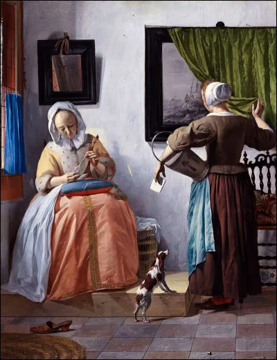 Voici son pendant, "Femme lisant une lettre", tableau réalisé par le même peintre. Lequel ?