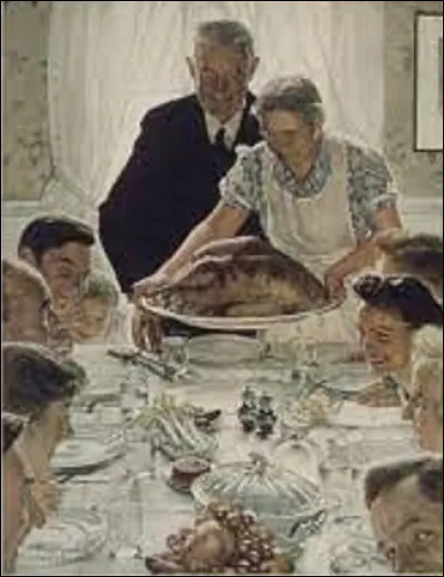 ''À l'abri du besoin'', également connu sous les noms du ''Tableau Thanksgiving'' ou de ''Je serai à la maison pour Noël'' est un tableau réalisé en 1942 par un réaliste américain. De qui est cette toile ?