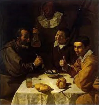 Quel baroque a dépeint cette scène intitulée ''Trois hommes à table, le déjeuner'', toile réalisée entre 1617 et 1618 ?