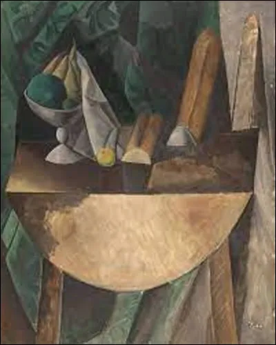 ''Pains et compotier aux fruits sur une table'' est une toile qui fut réalisée entre 1908 et 1909. 
Quel cubiste, surréaliste et postimpressioniste a exécuté ce tableau ?