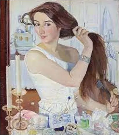 Quelle impressionniste russe a fait ici son portrait dans cette toile nommée ''Autoportrait à la table de toilette'', en 1909 ?