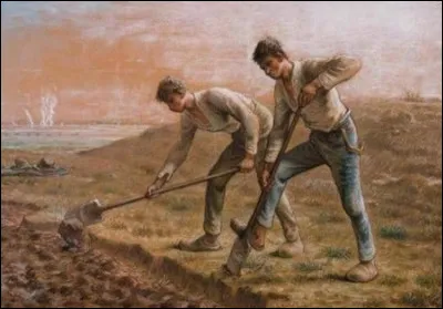 Le travail ... consiste à retourner une parcelle de terre non cultivée tout en y creusant des sillons, où il plantera les graines qui fourniront sa prochaine récolte.