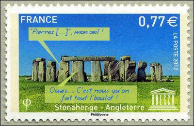 Du coup "Stonehenge", ça veut dire quoi, au fait ? "Pierres ... " (Complétez !)
