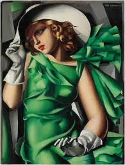 Qui est le peintre art déco, ayant réalisé, entre 1927 et 1930, cette huile sur contreplaqué intitulée ''Jeune fille en vert'' ?