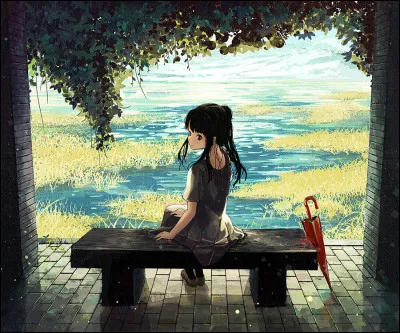 Tu es assise sur un banc et il est dans les parages, que fait-il ?