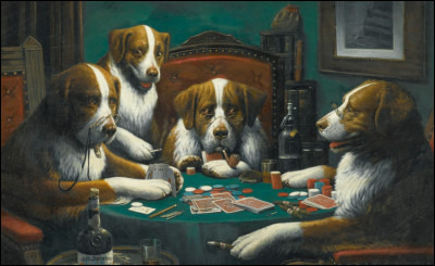 Qui a peint "Chiens jouant au poker" ?