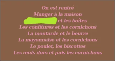 ...et l'on termine avec le seul mot qui n'ait pas été encore cité !
