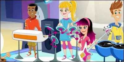 Dans "Les Agents pop secrets", qui est la guitariste et chanteuse du groupe ?