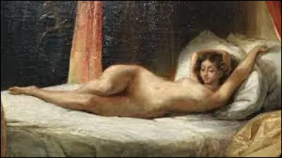 ''Femme nue couchée et son valet, dit aussi odalisque'' est un tableau peint entre 1826 et 1829. Quel romantique a dépeint cette femme ?