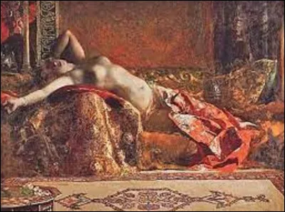 Vers 1870, quel orientaliste a réalisé cette toile nommée ''Odalisque allongée'' ?