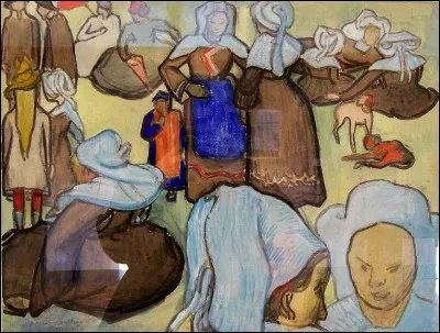 Qui a peint "Les Bretonnes et le Pardon à Pont Aven" ?