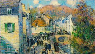 À qui appartient la toile "Jour de marché à Pont Aven" ?