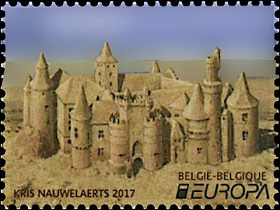 Nos cousins belges - qui ne manqueront jamais de nous surprendre - ont décidé de traité le thème par un timbre montrant un château ...