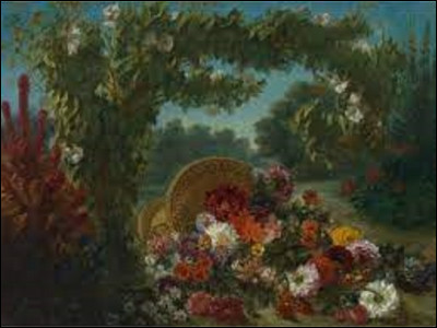 Réalisée entre 1848 et 1849, ''Panier de fleurs'' est une huile sur toile exécutée par un romantique. De qui est cette peinture ?