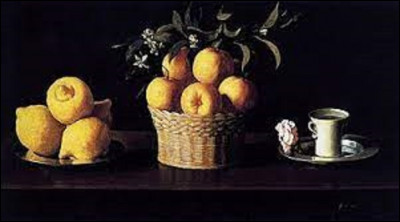 On reste dans le baroque. Quel espagnol a, vers 1633, réalisé cette nature morte intitulée ''Plat avec citrons, panier avec oranges et tasse avec rose'' ?