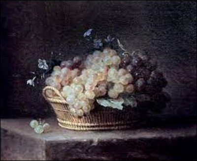 Huile sur toile datant de 1774, ''Panier de raisins'' ou ''Corbeille de raisins'', est un tableau réalisé par une rococo. Quelle artiste a exécuté cette peinture ?