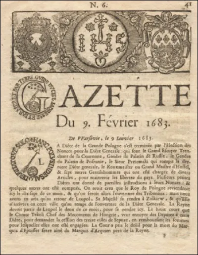 Gazette : le journal "La Gazette", créé en 1631, était édité chaque samedi, sous la plume de Théophraste Renaudot, qui a donné son nom au célèbre prix littéraire... Sous quel règne, "La Gazette" est-elle née ?