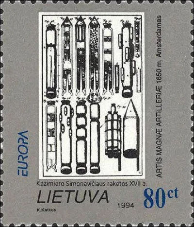 Lituanie > Kazimieras Simonavičius fut, comme son nom le laisse deviner, un inventeur militaire assez vicieux. Qu'a-t-il imaginé, dès le début du XVIIe s. ?