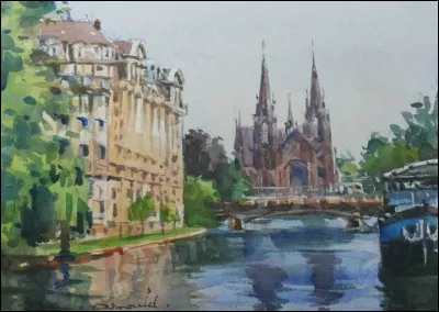 Quelle est la ville dans ce tableau contemporain de Christian Arnould ?